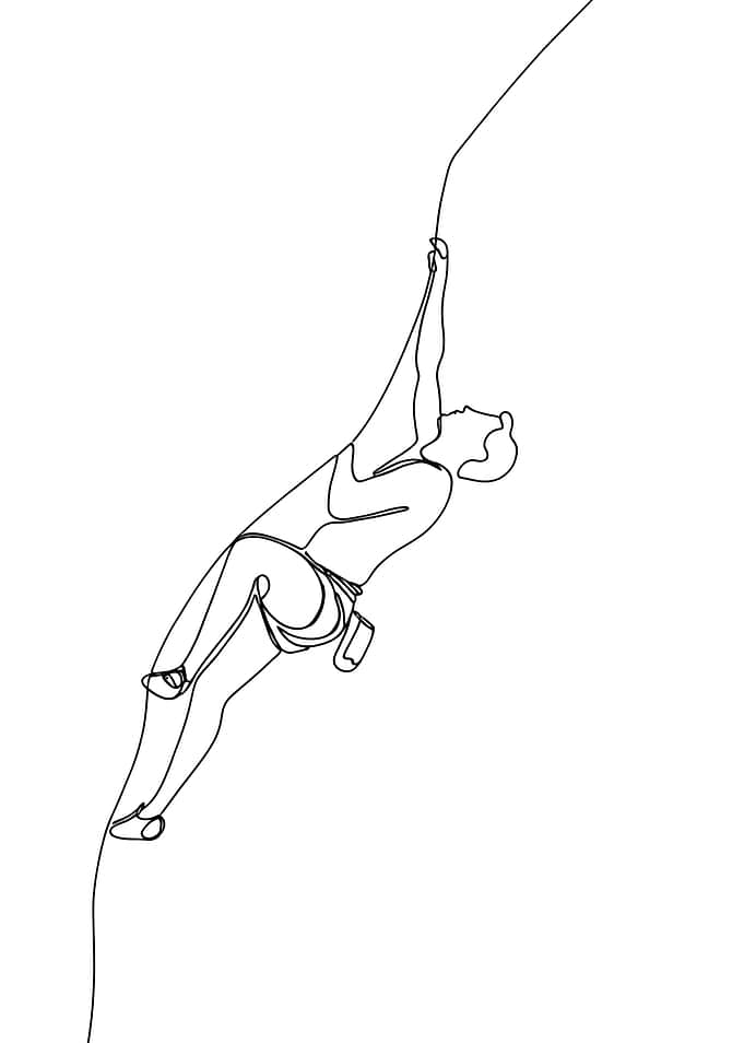 Minimalist Line Art: Rock Climber