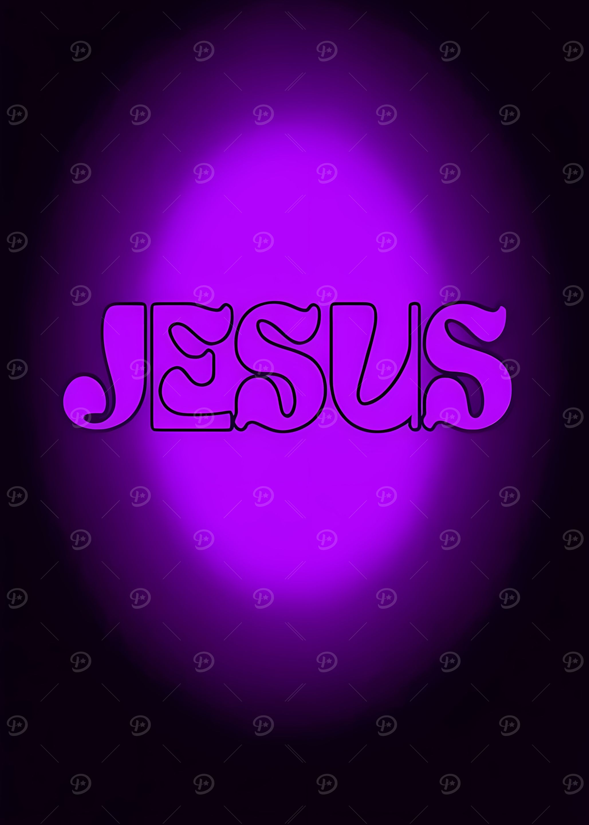 Jesus Purple Text Art