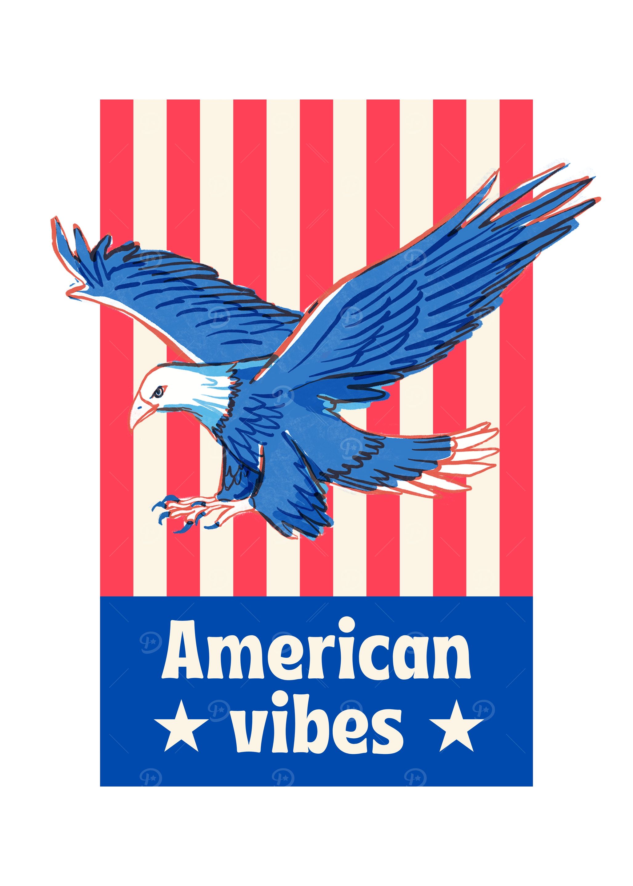 American Vibes Eagle Patriotic Art