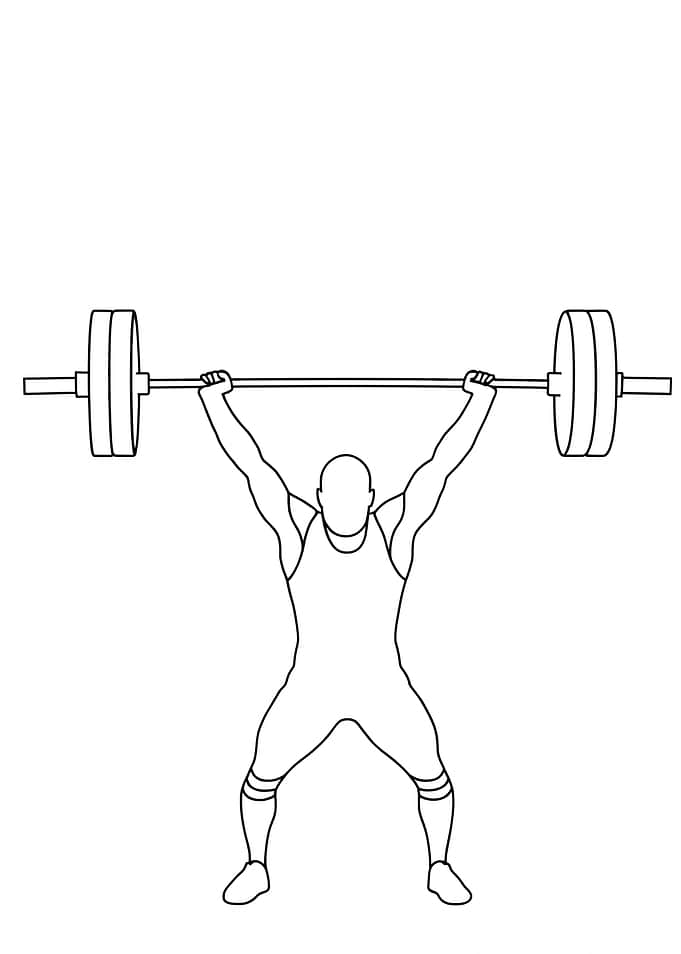 Weightlifter Minimalist Line Art