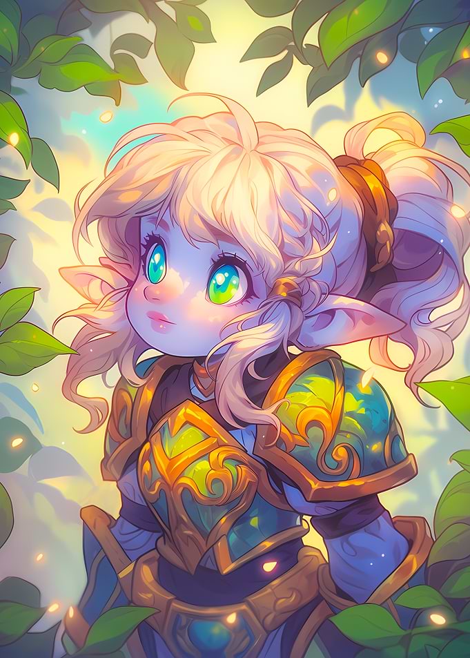 Cute Elf Warrior in Forest