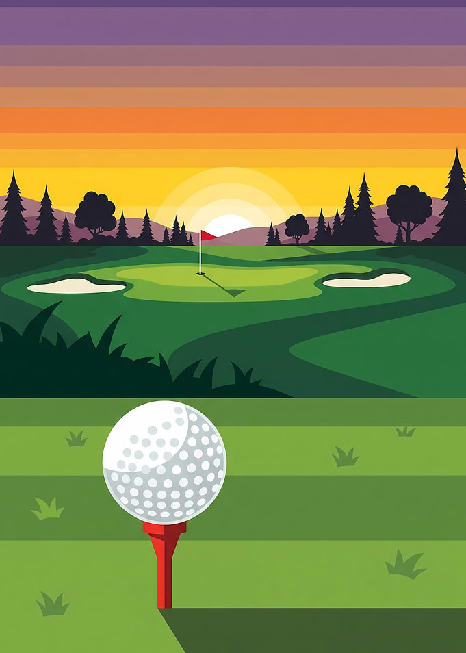 Golf Course at Sunset