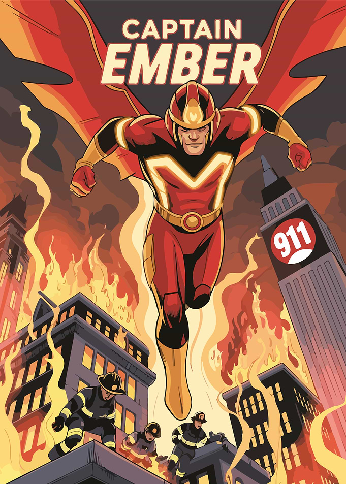 Captain Ember Comic Book Cover Art