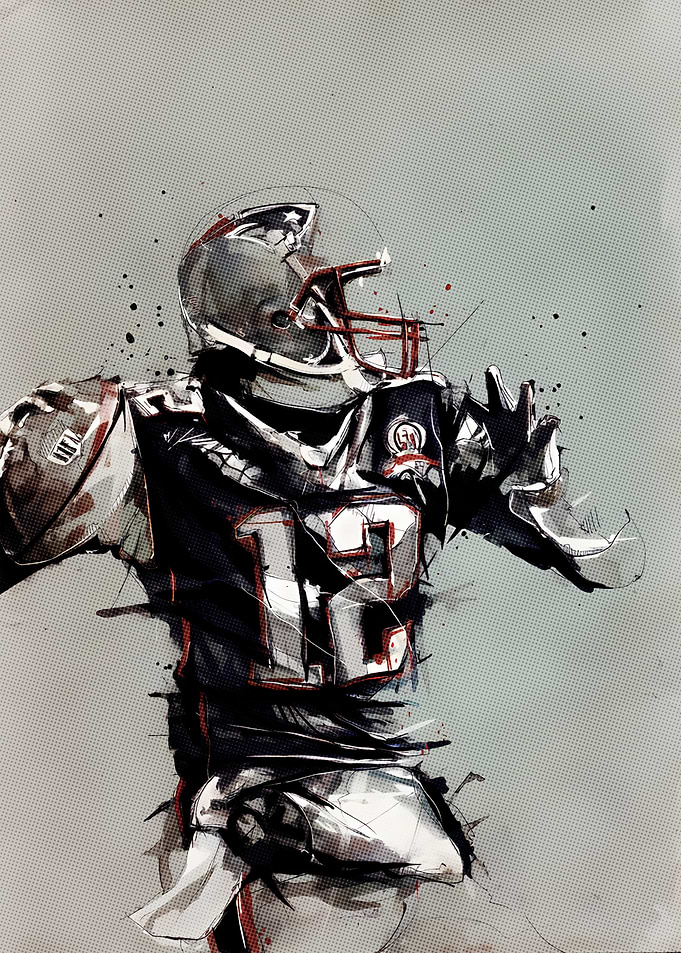 American Football Player Illustration