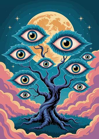 Eye Tree Under Moonlight