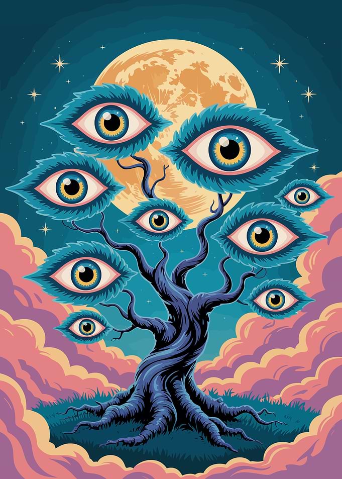 Eye Tree Under Moonlight