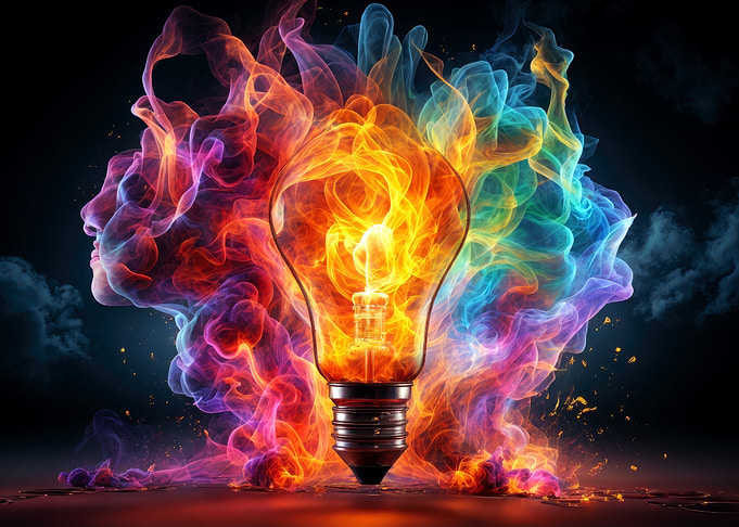 Colorful Lightbulb Idea Concept