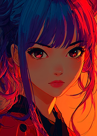 Anime Girl Portrait with Vibrant Colors