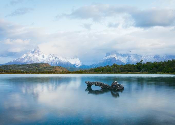 Patagonia Lake with Mountain Reflection at Torres del Paine