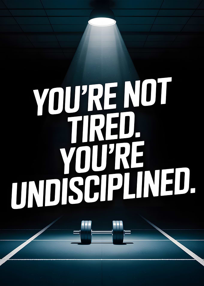 Motivational Fitness Quote with Barbell