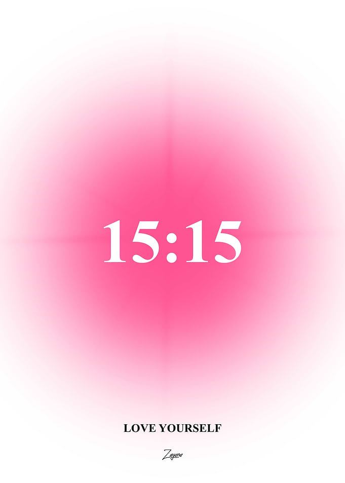 15:15 Love Yourself Pink Aura Poster