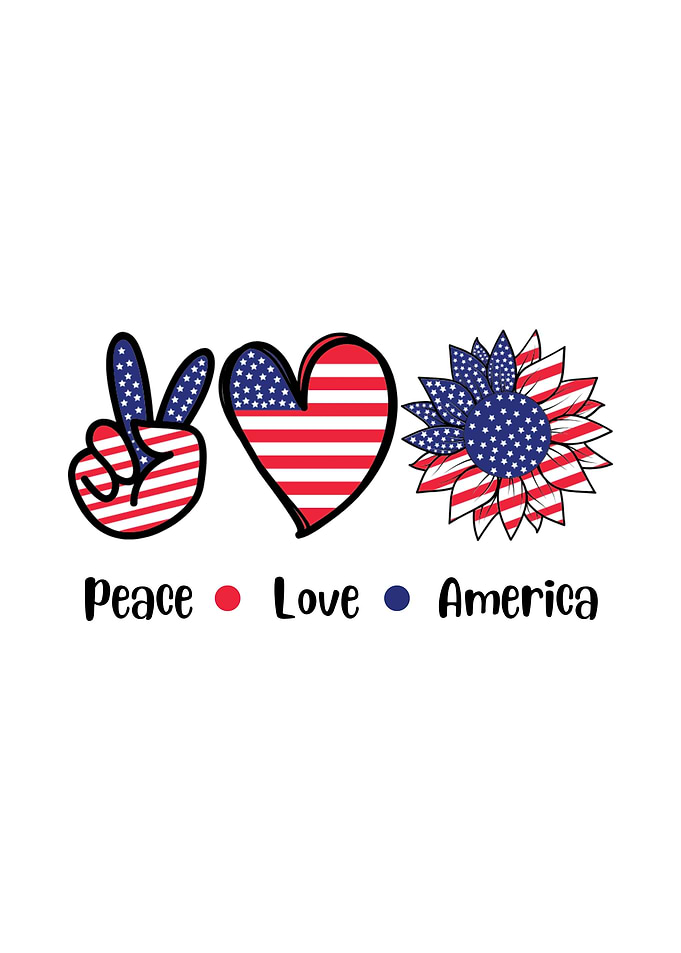 Peace Love America Patriotic Design