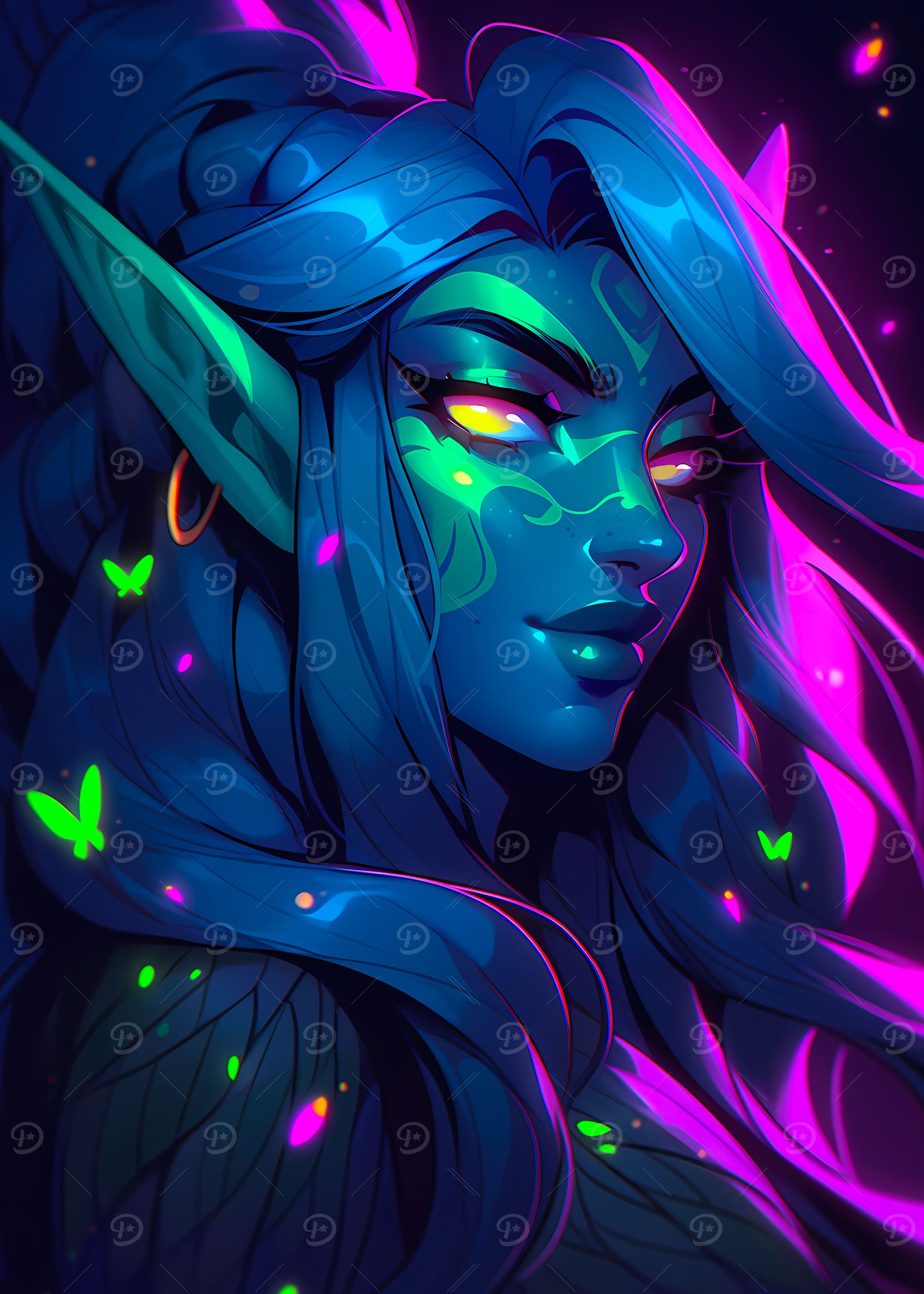 Neon Elf Portrait
