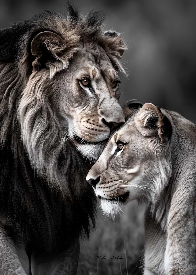 Lion and Lioness Portrait