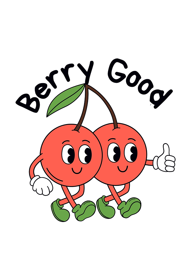 Cartoon Cherries 'Berry Good' Illustration