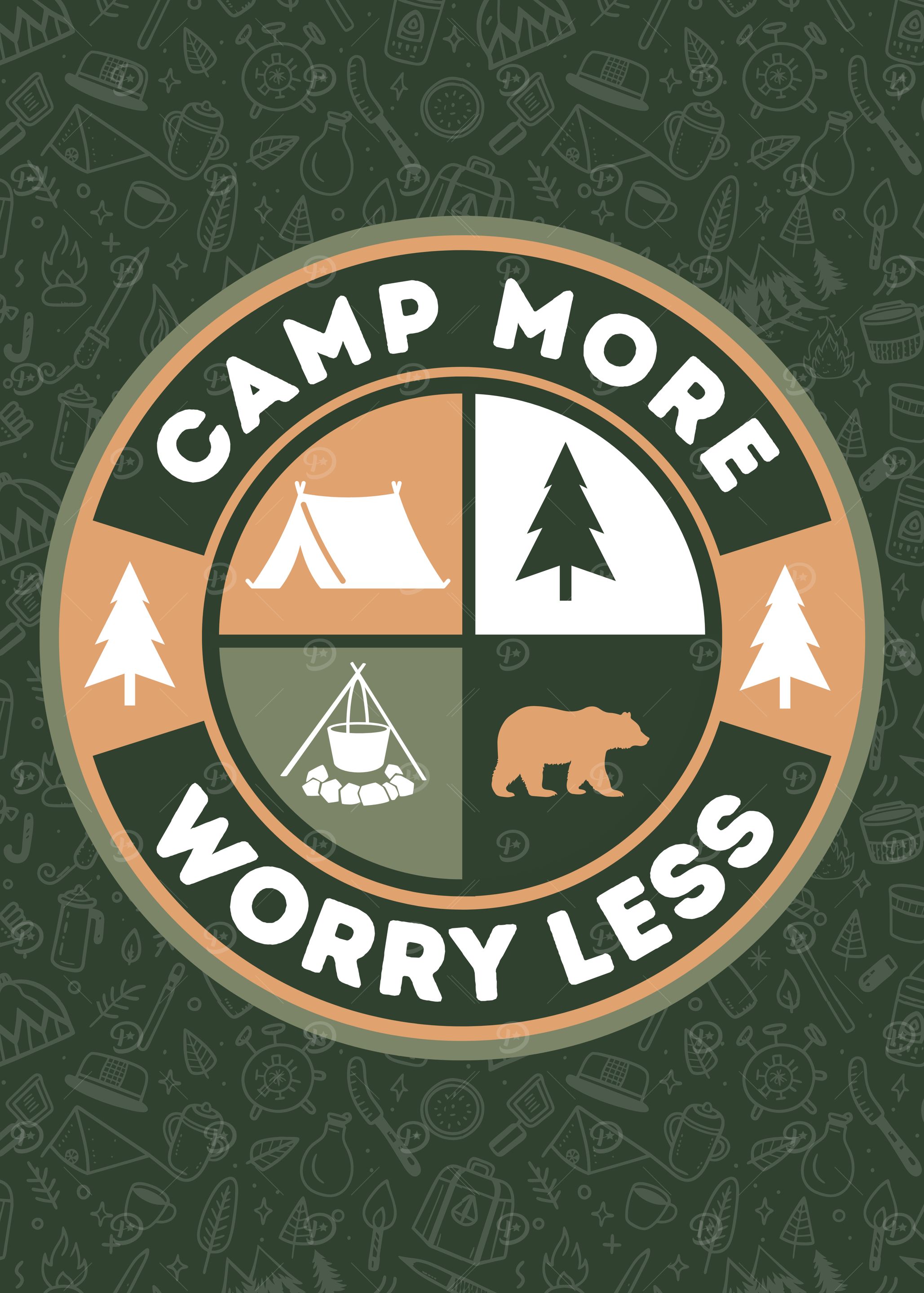 Camp More Worry Less Camping Badge