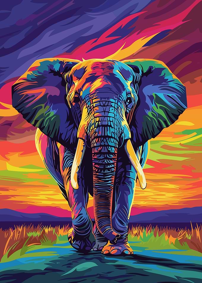 Colorful Elephant Illustration