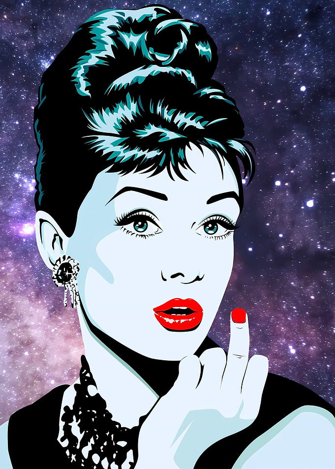 Audrey Hepburn Pop Art Galaxy