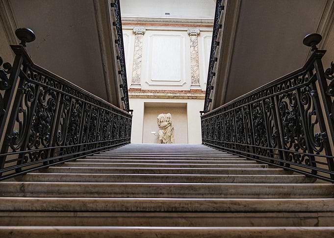 Grand Staircase with Sculpture