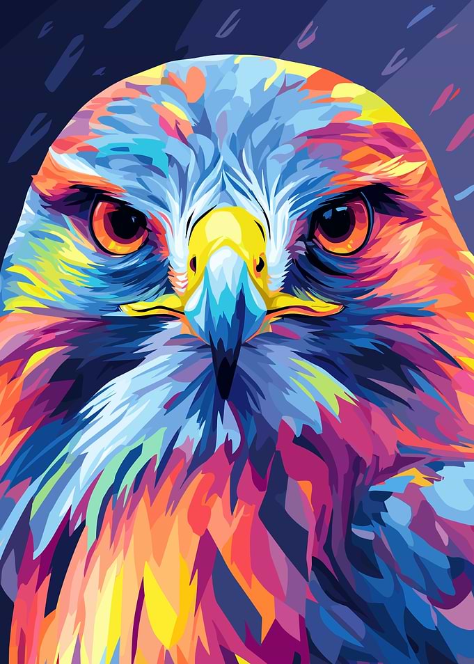 Colorful Eagle Portrait
