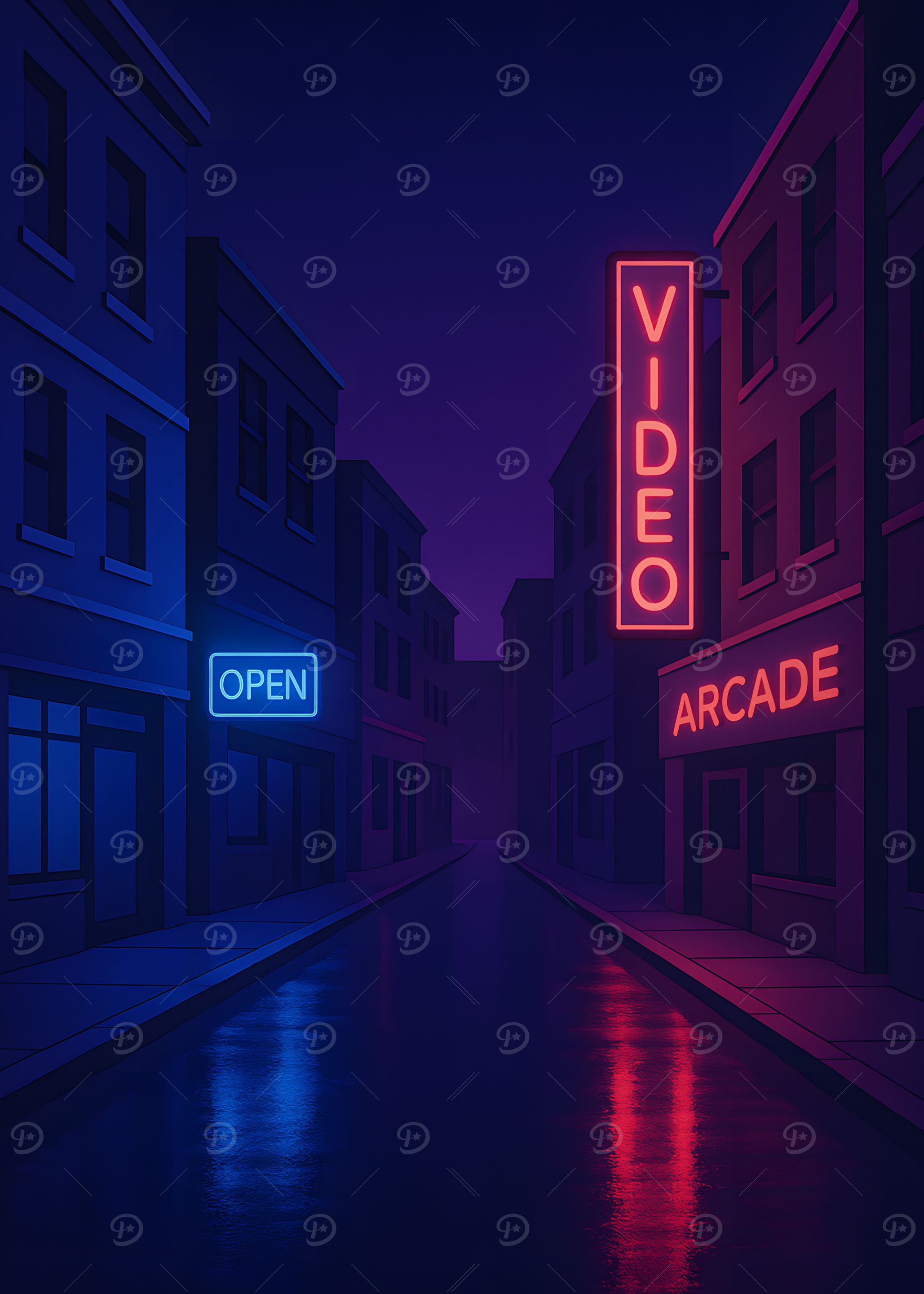 Neon Cityscape at Night