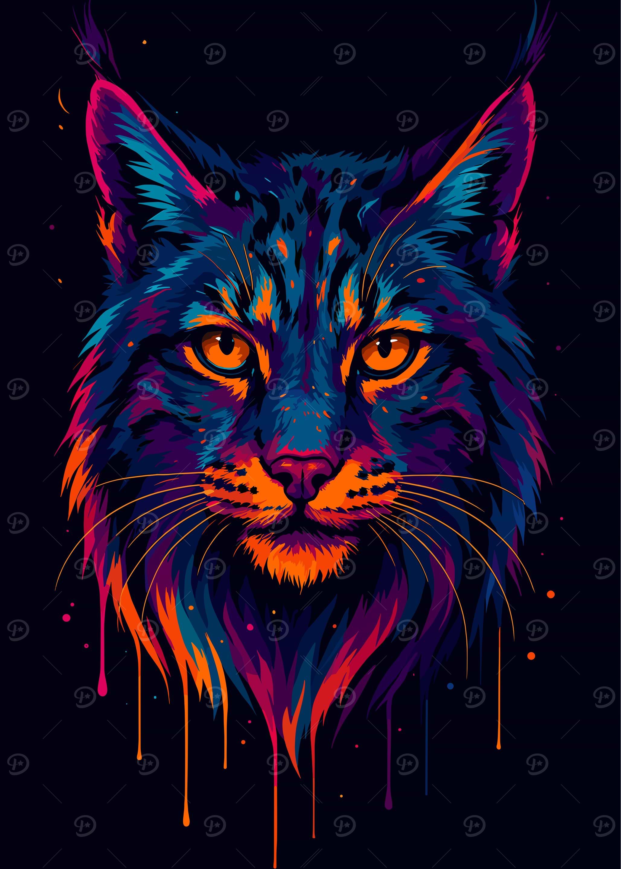 Colorful Lynx Portrait