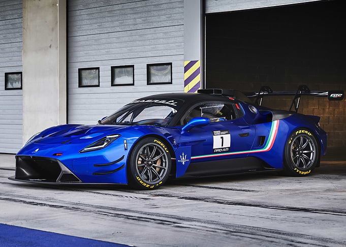 Blue Maserati Racing Car