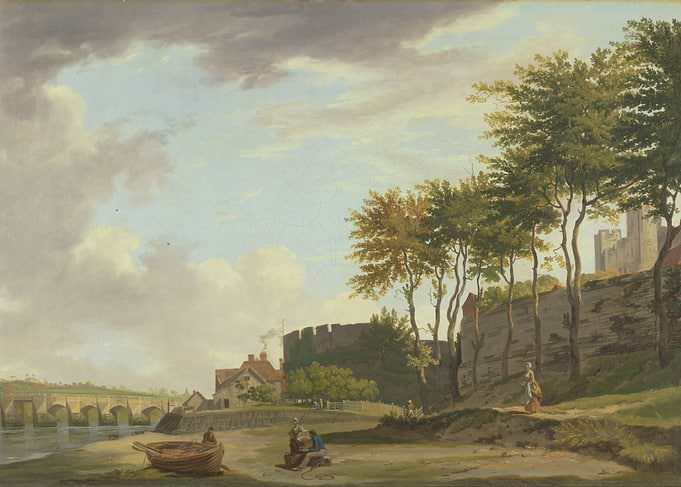 Coastal Landscape with Castle and Bridge