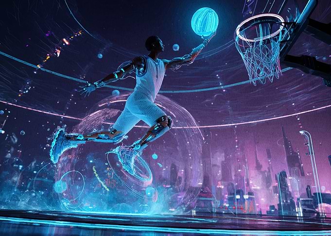Cyberpunk Basketball Player