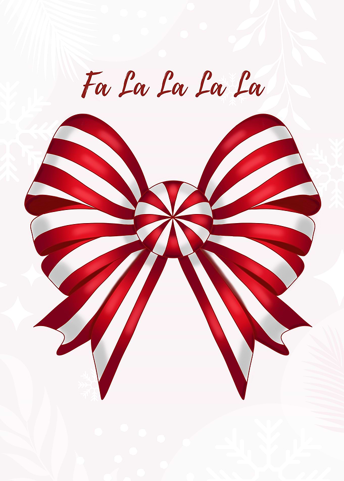 Festive Red and White Striped Bow