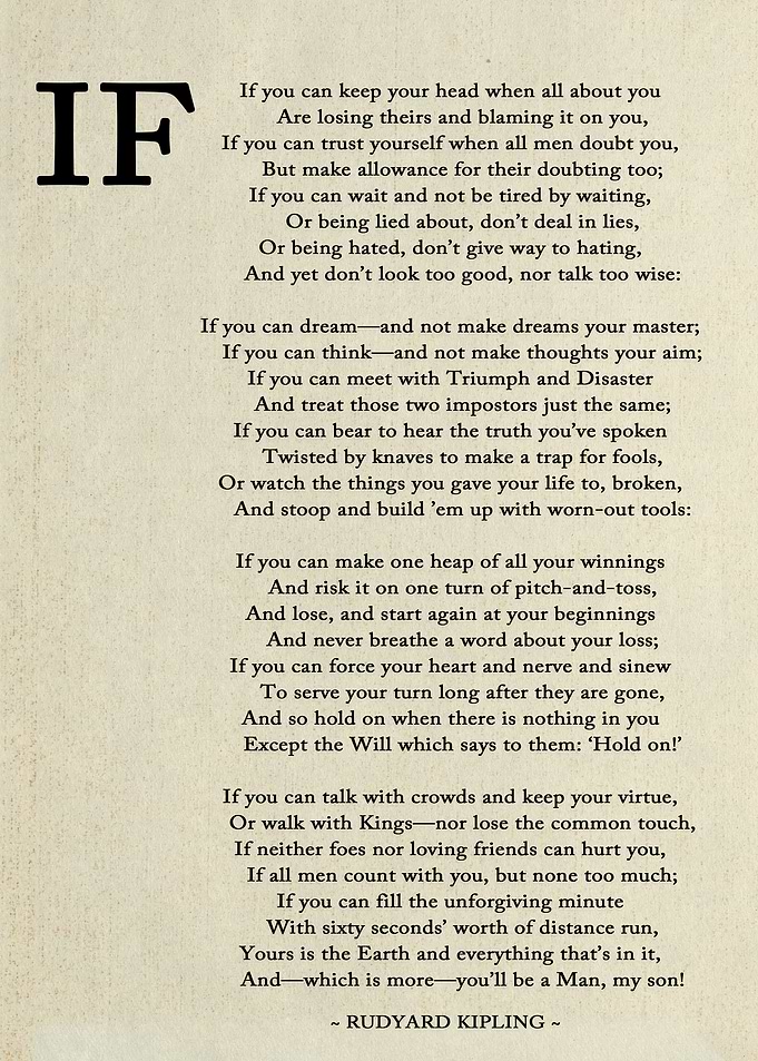 Rudyard Kipling's 'If' Poem Print
