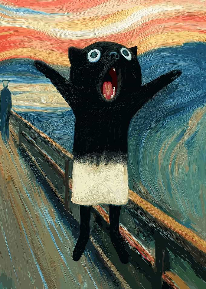 Cat Scream Painting