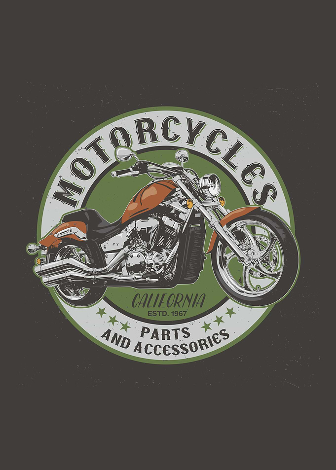 Motorcycle Parts and Accessories Vintage Graphic