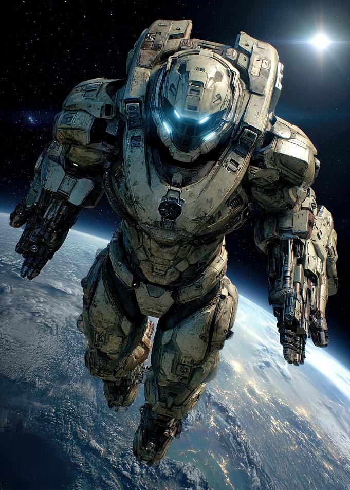 Futuristic Astronaut in Space