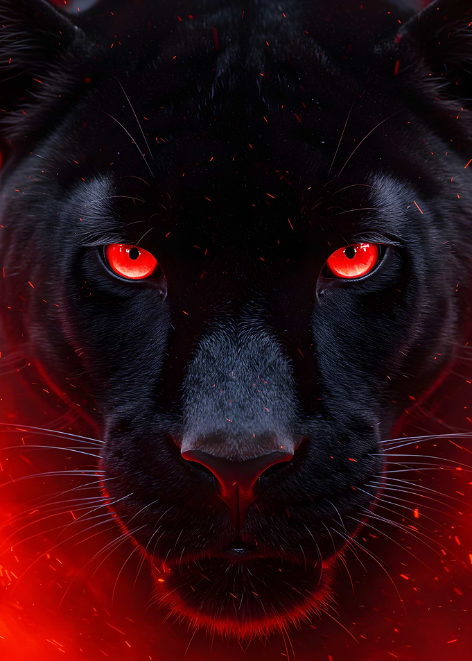 Black Panther with Red Eyes