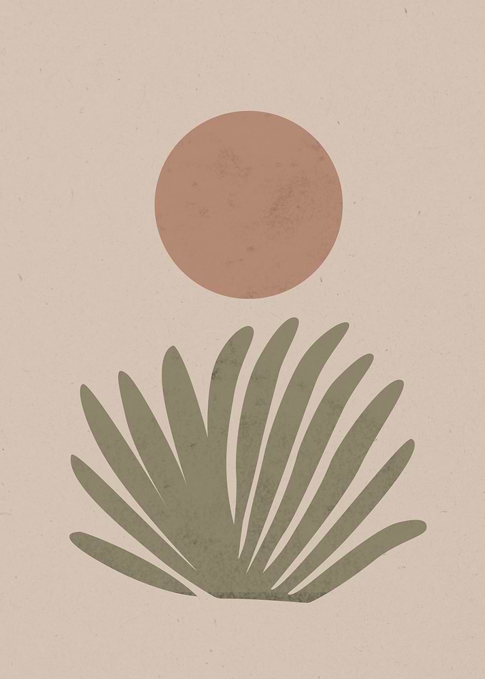 Boho art Plant and Sun
