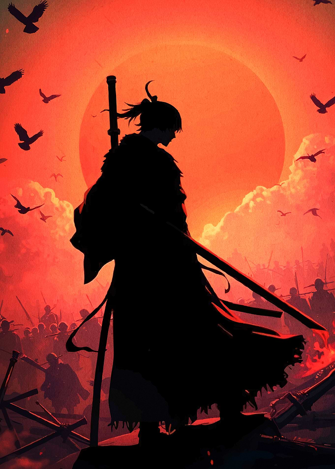 Silhouette Samurai Sword