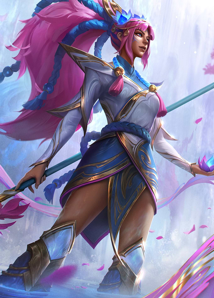 Spirit Blossom Nidalee with a glowing lotus