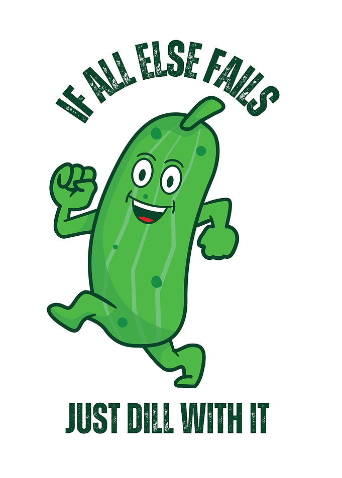 Funny Pickle Cartoon 'Just Dill With It'