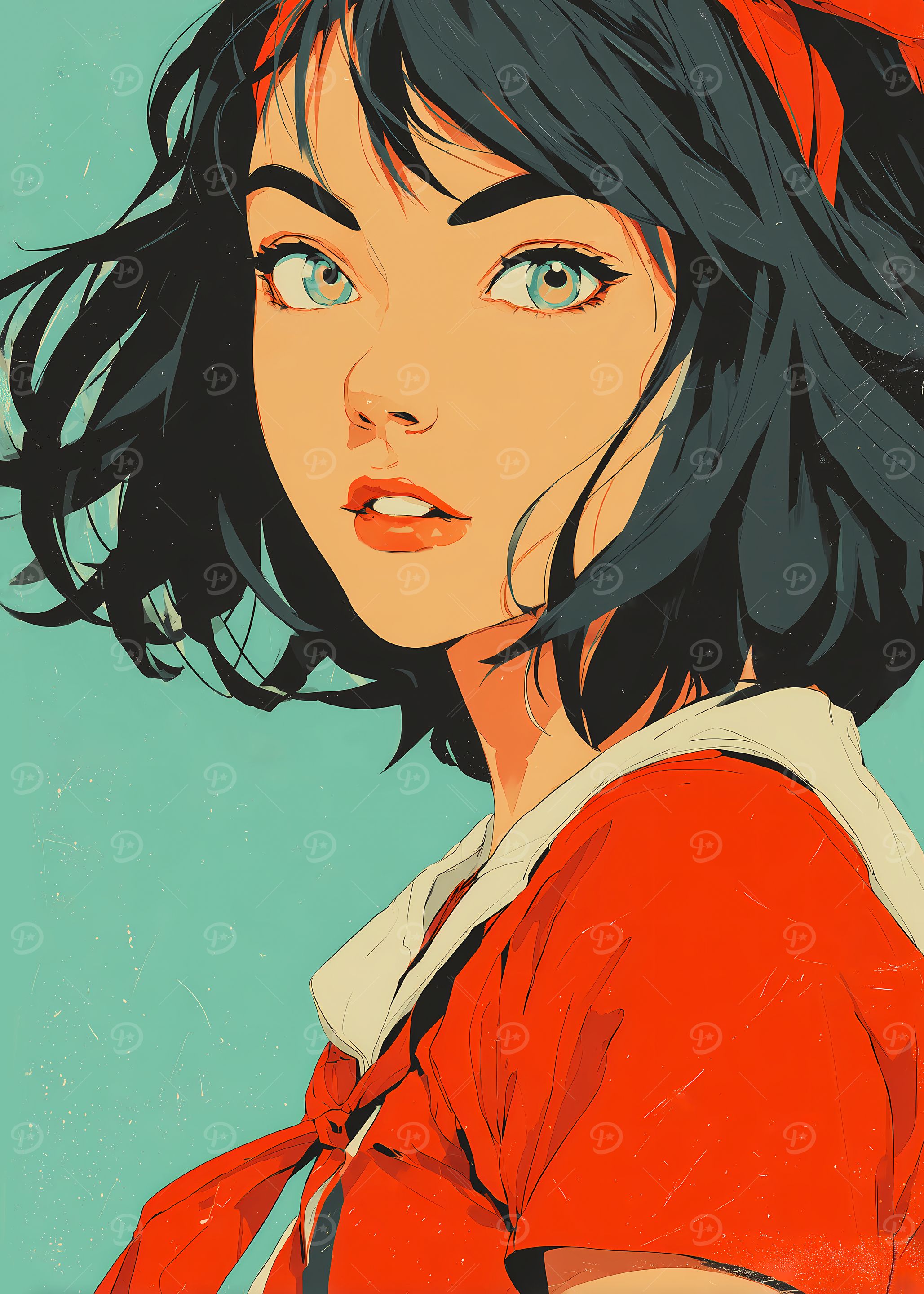 Anime Girl in red outfit