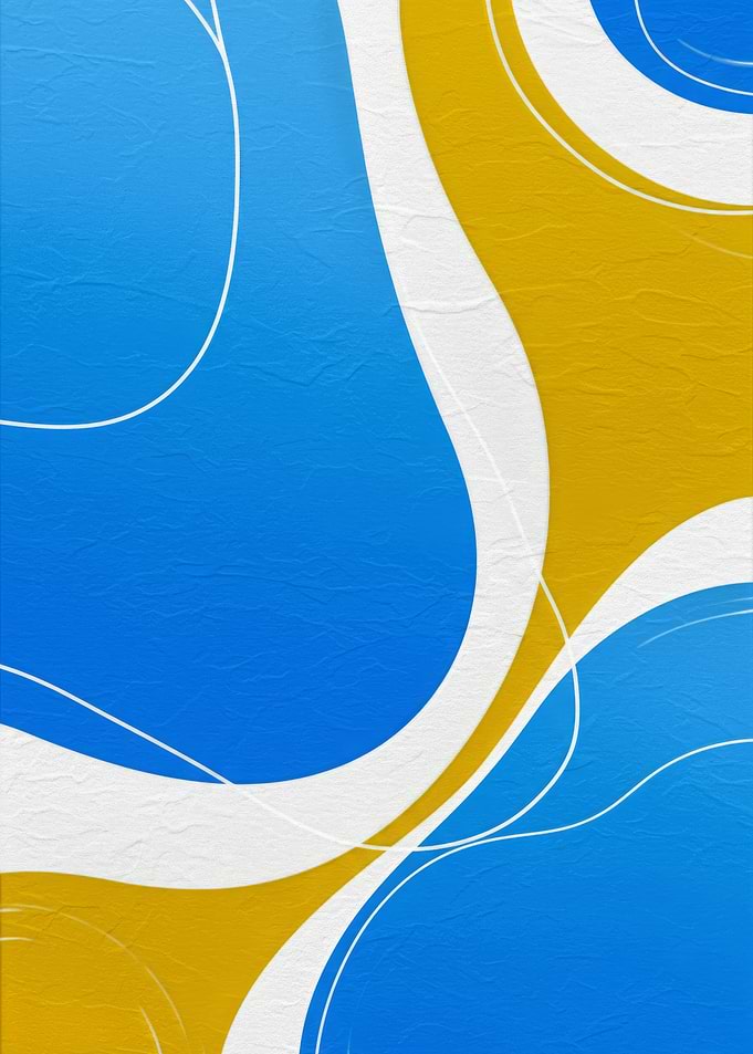 Abstract Blue and Gold Swirls