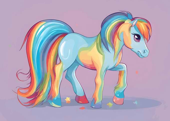 Cute Rainbow Pony