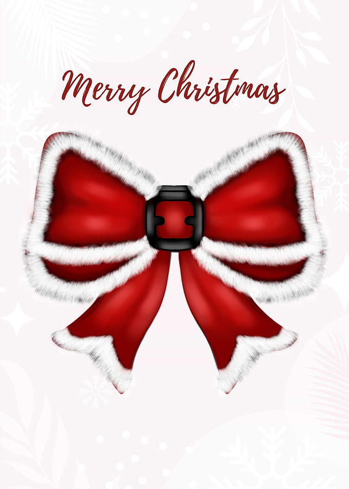 Merry Christmas Santa Bow