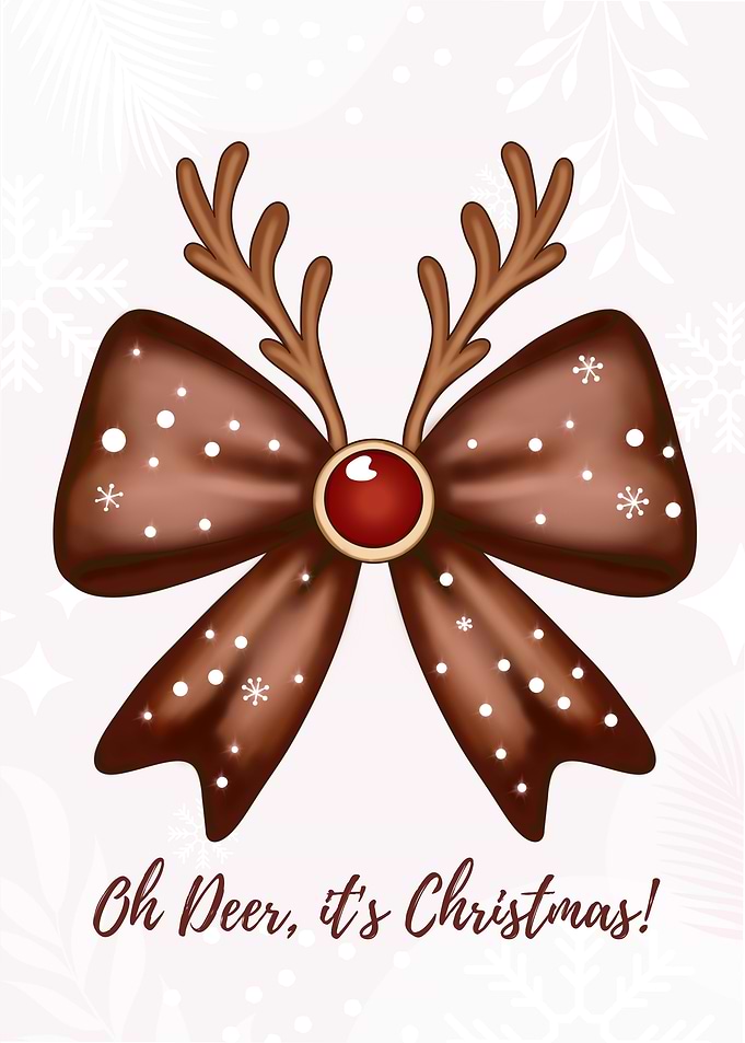 Christmas Bow Reindeer style