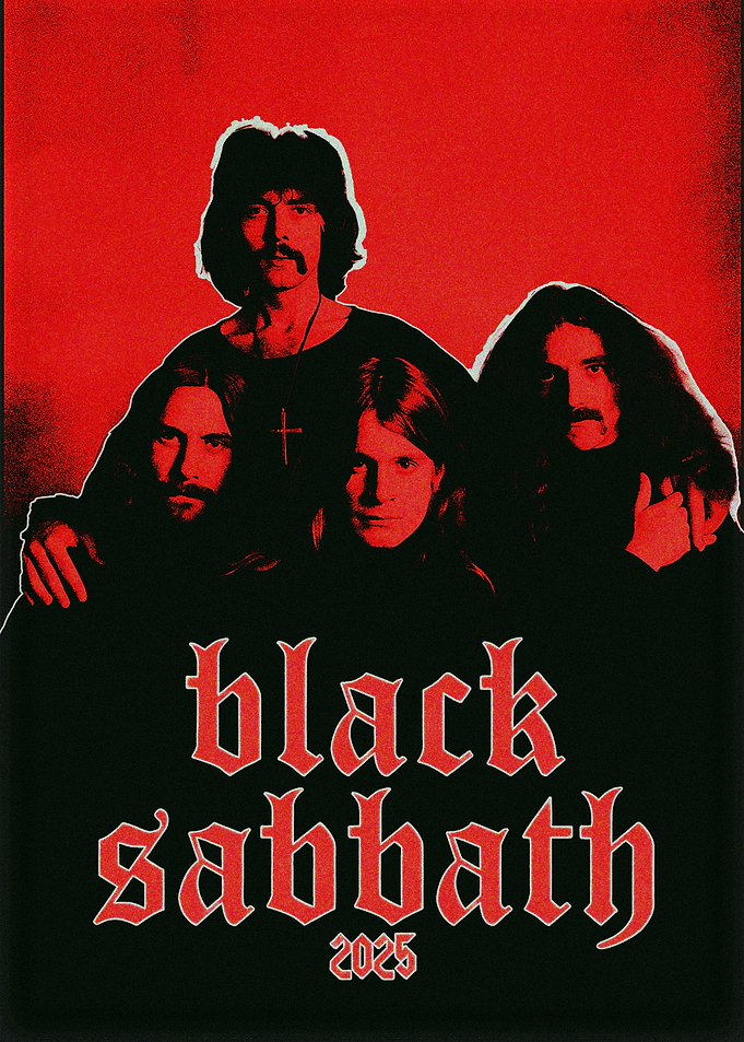 Black Sabbath 2025 Red and Black Poster