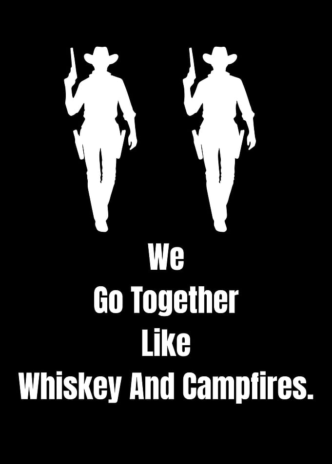 Whiskey and Campfires Cowboy Silhouette Art