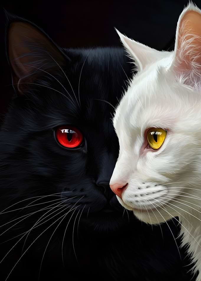 Black and White Cats Portrait
