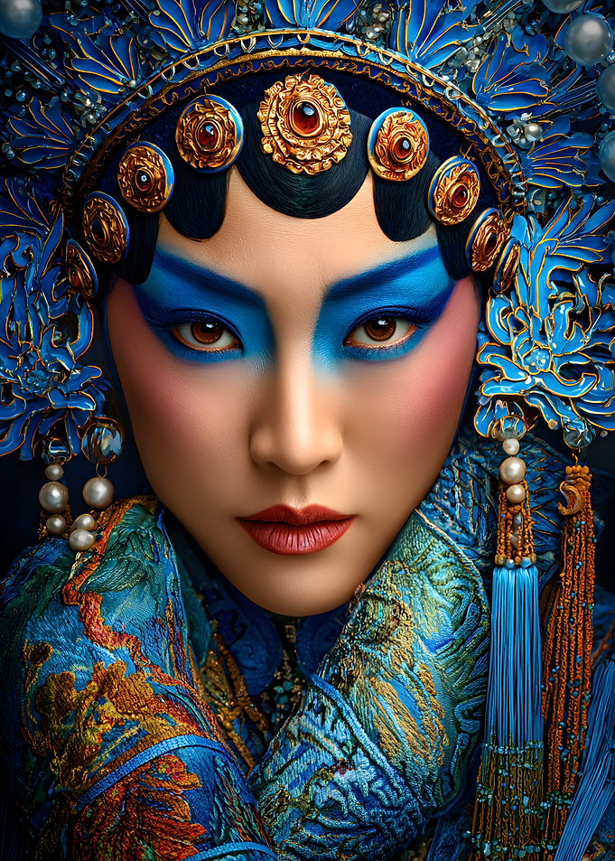 Chinese Opera Face Close-up