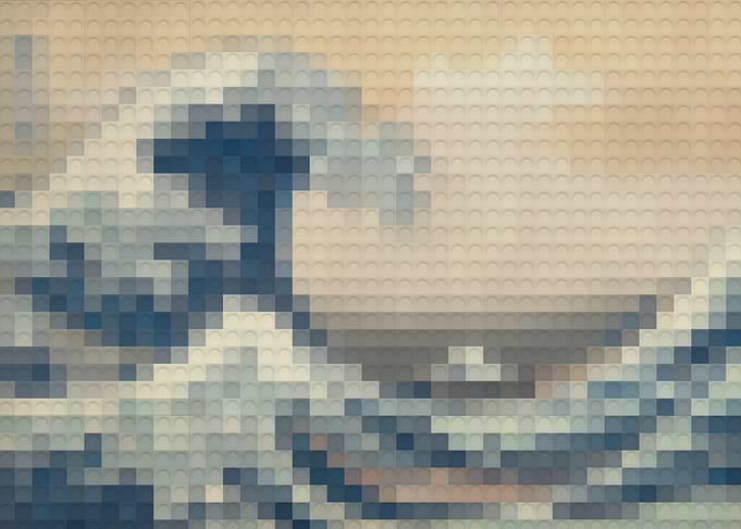 The Great Wave LEGO Mosaic