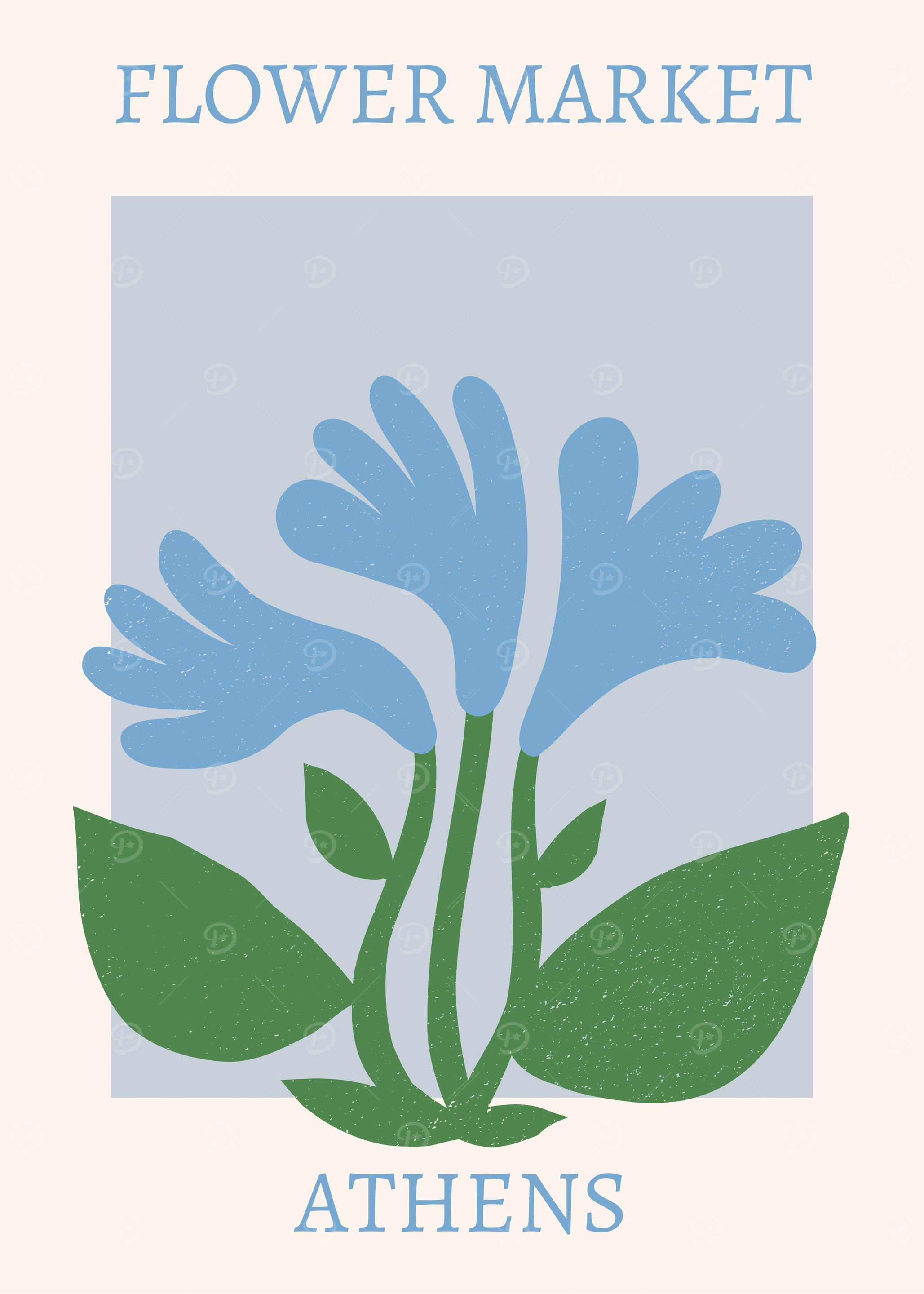 Flower Market Athens Minimalist Art Print